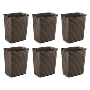 Weave 3.4 Gal. Plastic Home/Office Wastebasket Trash Can (6-Pack)