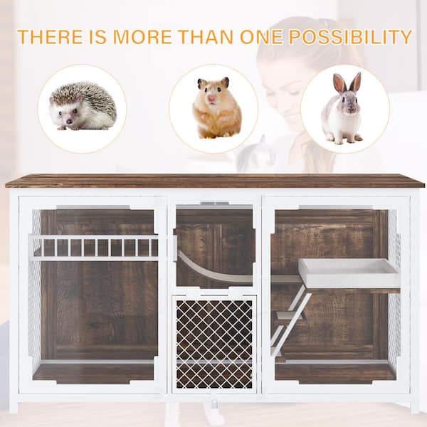 57.87 in. W x 23.62 in. D x 32.28 in. H Large Cat Cage Wooden Cat