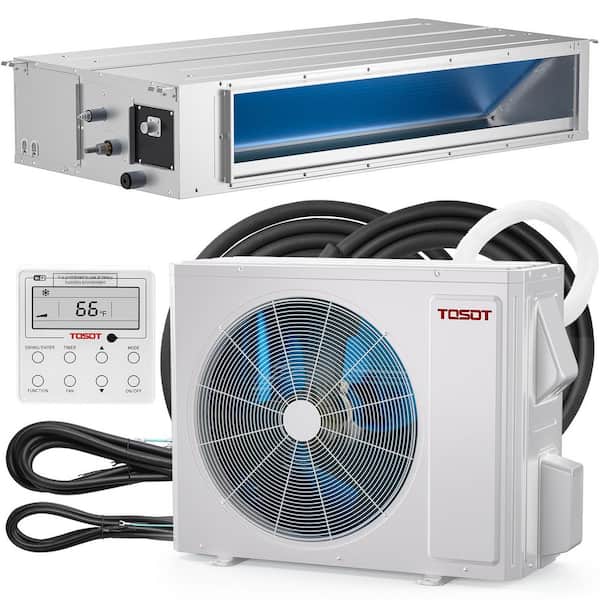 36K BTU Ducted Mini Split Air Conditioner 230V High-Efficiency Cooling and Heating, WiFi, Quiet Operation, Energy-Saving