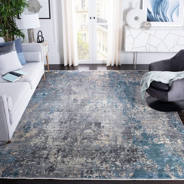 Eclipse 8 ft. x 10 ft. Gray/Blue Abstract Area Rug