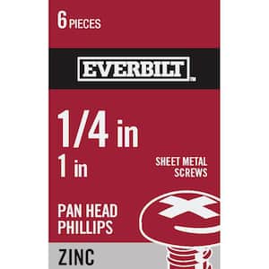 #14 x 1 in. Phillips Pan Head Zinc Plated Sheet Metal Screw (6-Pack)