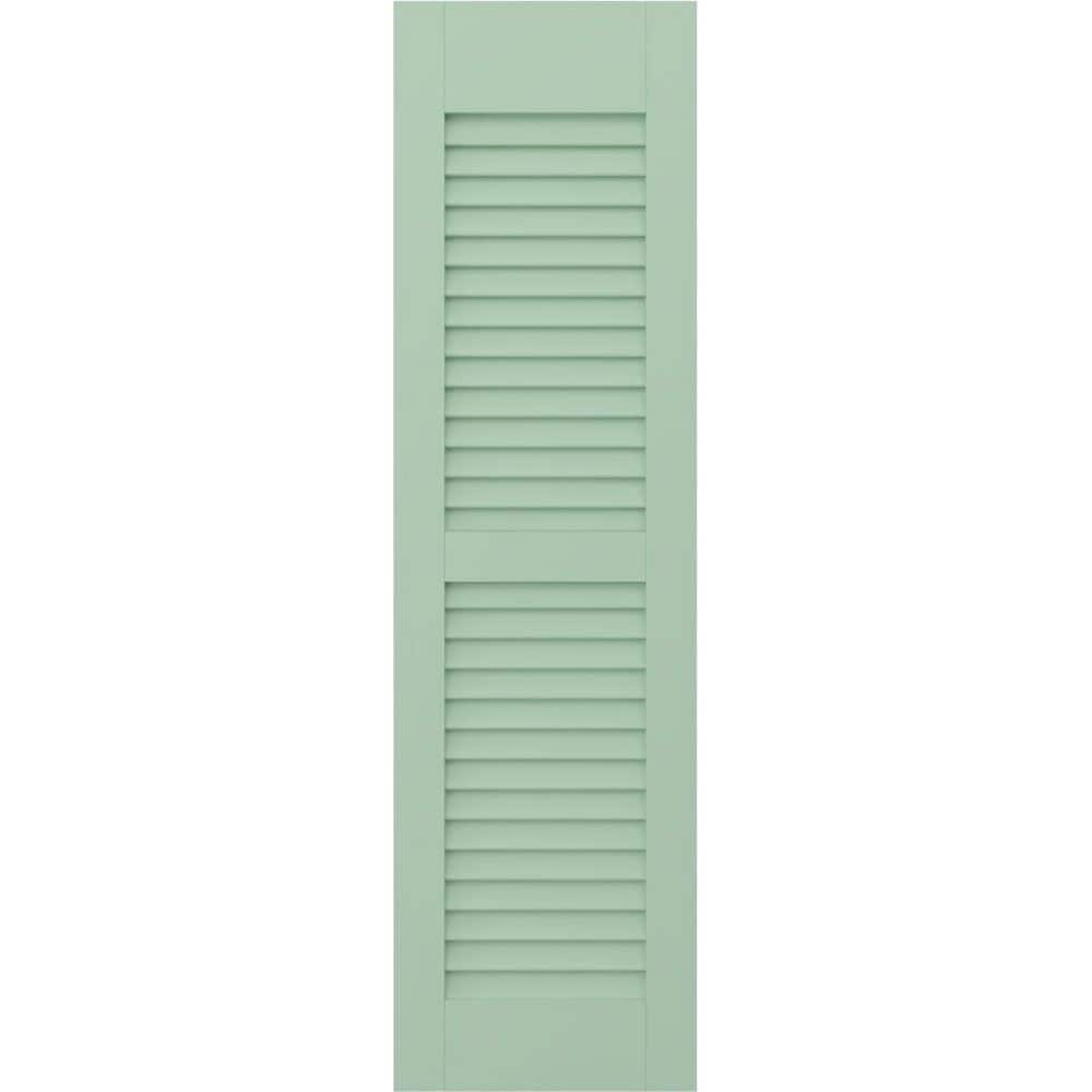Americraft 12 in. W x 67 in. H 2-Equal Louver Exterior Real Wood Shutters Pair in Seaglass price history on PriceWatchPro