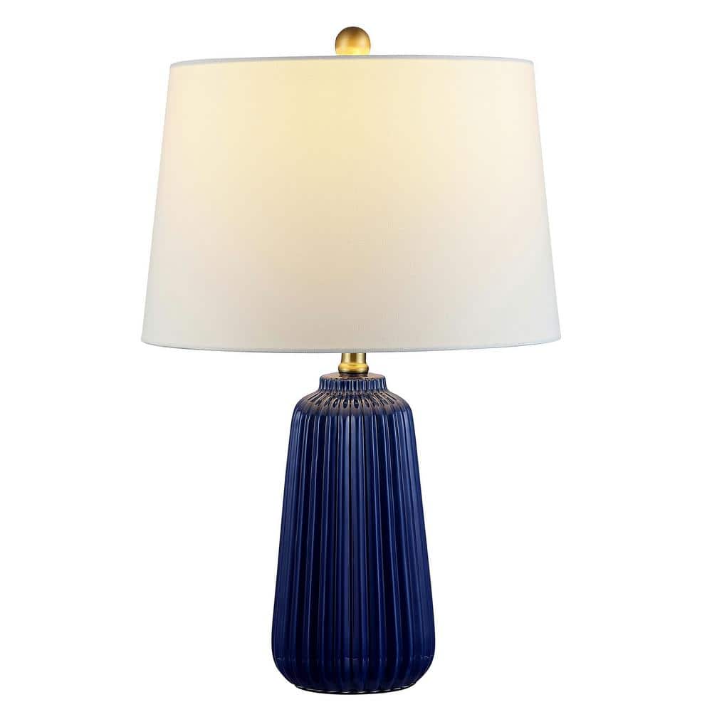 Sawyer Navy Blue 24" Modern Textured Ceramic Table Lamp