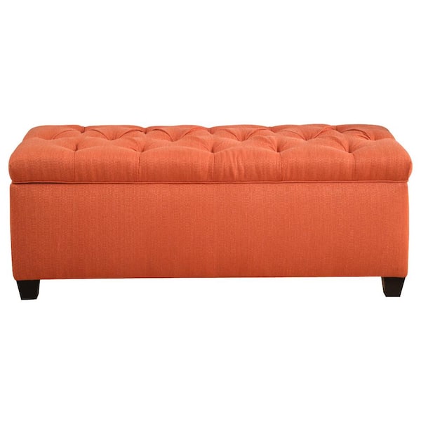 MJL Furniture Designs Sean Candice Pumpkin Diamond Tufted Large Storage Bench
