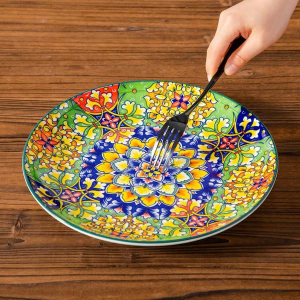 vancasso 12-Piece Multi-Colored Porcelain Dinnerware Set Service