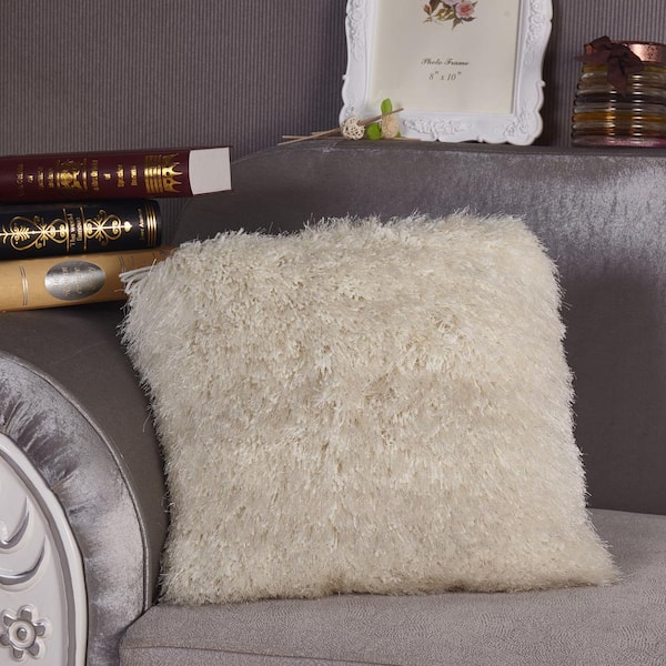Amazing Rugs 18 in. x 18 in. "Decorative" Shaggy Pillow with Lurex