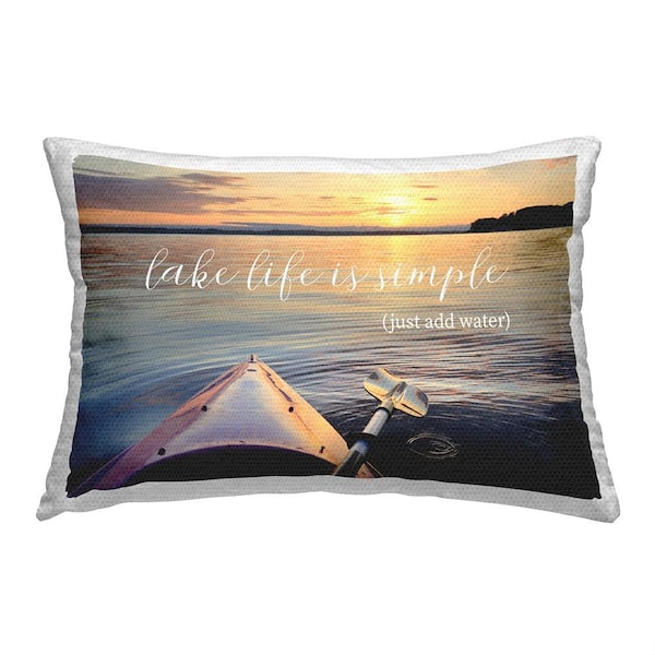 Stupell Industries Lake Life Phrase Scenery Multi-Color Rectangular Outdoor Throw Pillow