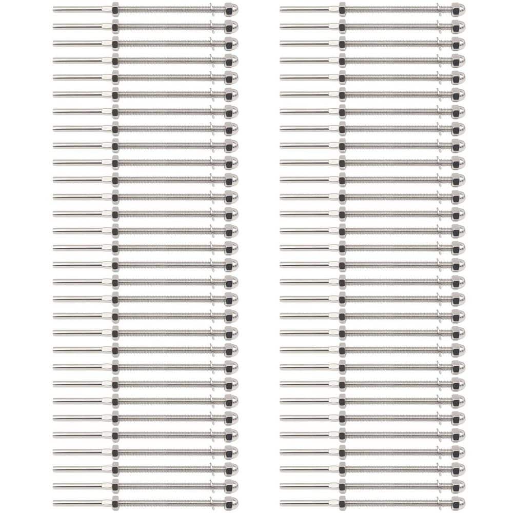 1/8 Cable Railing Hardware System Kit T316 Stainless Steel Swage Threaded Stud Tensioner for Wood Metal Posts 60Pcs price history on PriceWatchPro