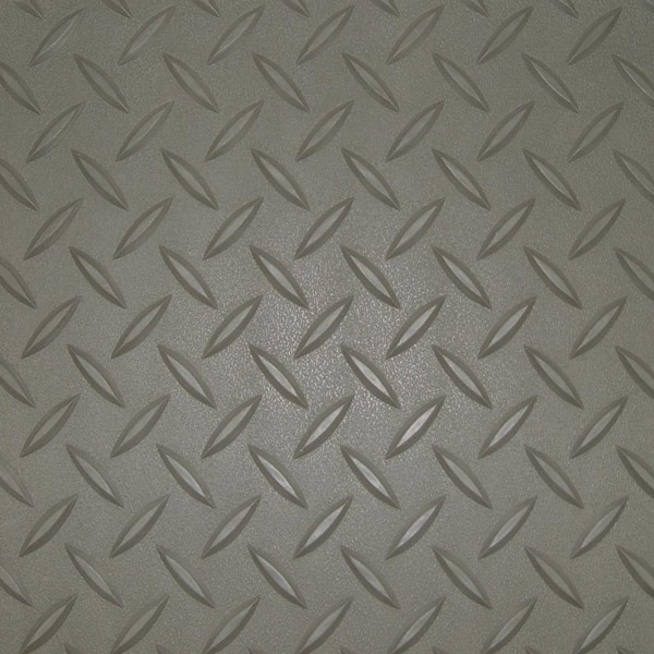 Diamond Deck 5 ft. x 7.5 ft. Pewter Textured Vinyl Motorcycle Mat