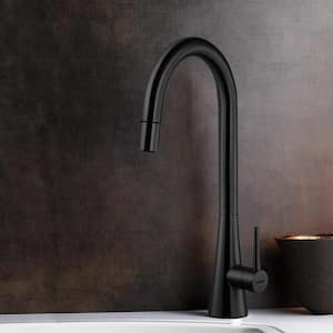 Soma Single-Handle Pull Down Sprayer Kitchen Faucet with CeraDox Technology in Matte Black