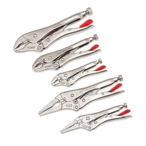 Locking Plier Set with Wire Cutter and Cushion Grip (5-Piece)