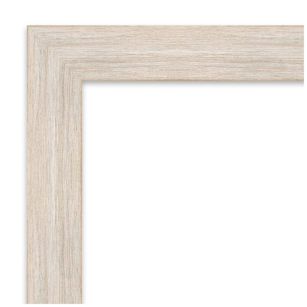 Hardwood Whitewash Rectangular Bathroom Vanity Wall Mirror
