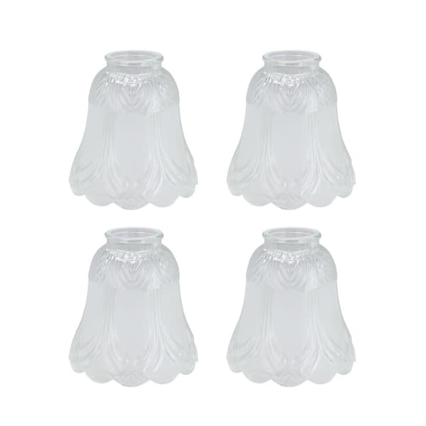 5 in. Clear and Frosted Ceiling Fan Replacement Glass Shade (4-Pack)
