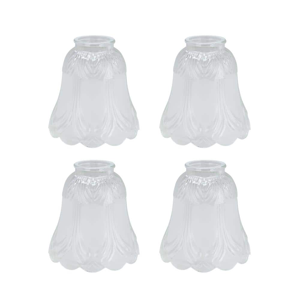 Clear and Frosted Glass Ceiling Fan Replacement Shades, 5" Height, 4-Pack