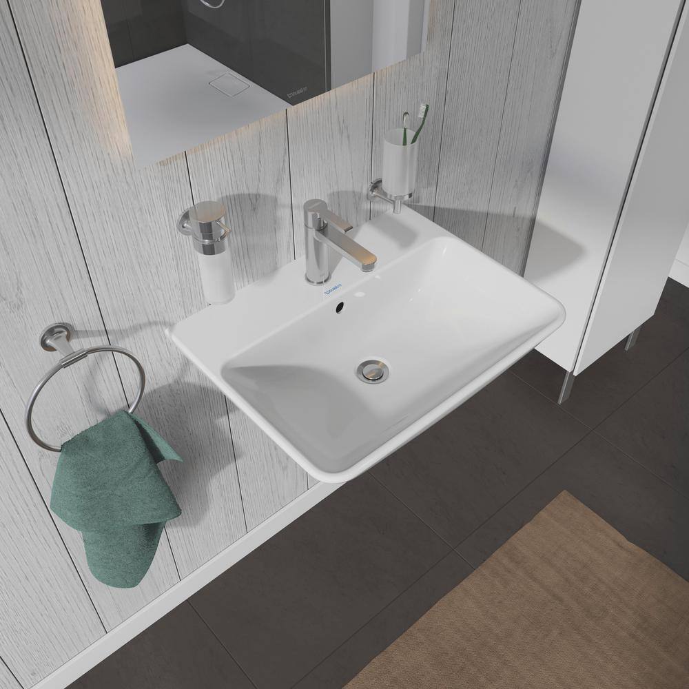 Starck Modern 24" White Ceramic Wall-Mount Bathroom Sink