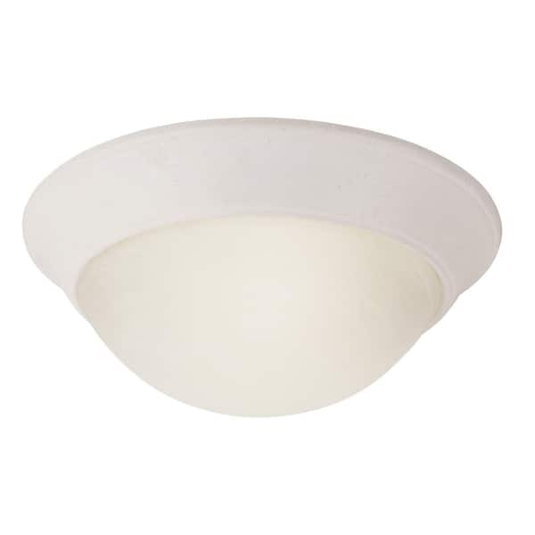 Bel Air Lighting Bolton 12 in. 1-Light White Flush Mount Ceiling Light Fixture with Frosted Glass Shade