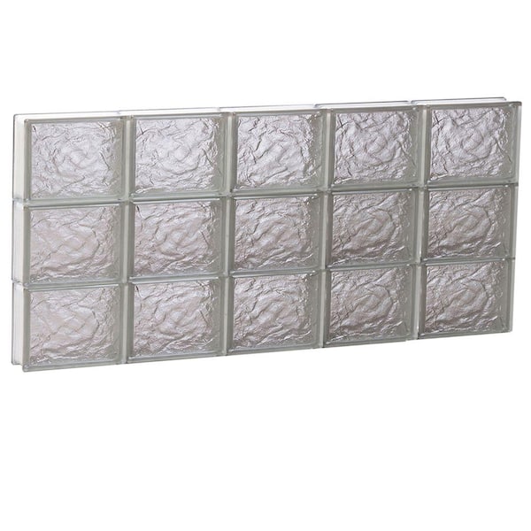 Clearly Secure 38.75 in. x 17.25 in. x 3.125 in. Frameless Ice Pattern Non-Vented Glass Block Window