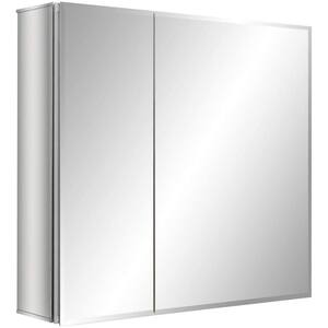 30 in. W x 26 in. H Rectangula Silver Aluminium Recessed/Surface Mount Medicine Cabinet with Mirror