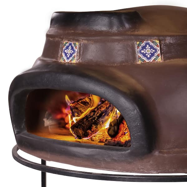 Evergreen Talavera Clay Countertop Wood-Fired Outdoor Pizza Oven 47M5454 -  The Home Depot