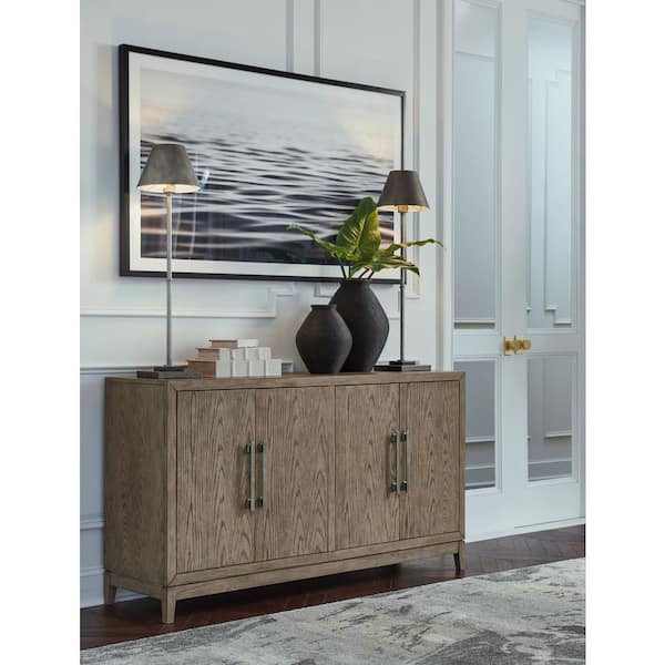 Chrestner Gray MDF Buffet with Adjustable Shelves