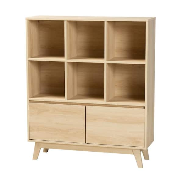 Baxton Studio Danina 37.8 in. Wide Oak Brown Bookcase