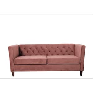 Leeanna 73.3'' Flared Arm Velvet Straight Sofa in Pink