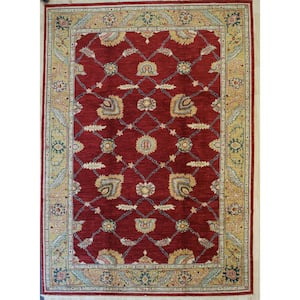 Red 10 ft. 2 in. x 14 ft. 3 in. Handmade Wool Oushak Area Rug