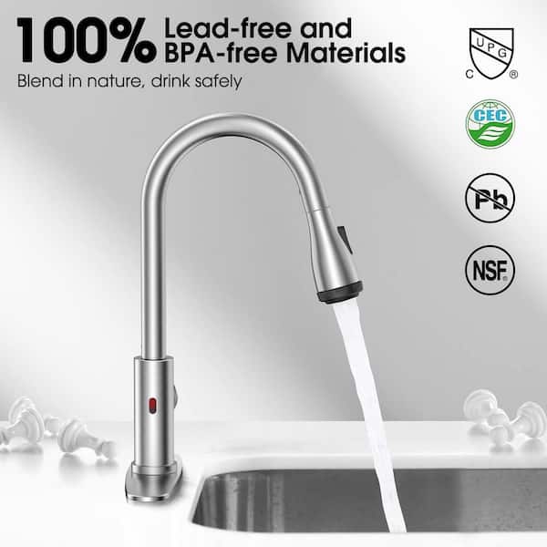 Staykiwi Single Handle Pull Down Sprayer Kitchen Faucet with Advanced Spray Pull Out Spray Wand in Brushed Nickel