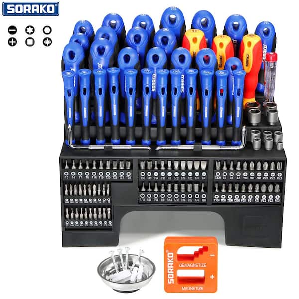 100-Piece Magnetic Screwdriver and Bits Set with Organizer Racking Power Nut Drivers Professional Repair Tool for Man Tools Gift Bits Magnetic Tips- Precision Kit Including Screwdrivers 