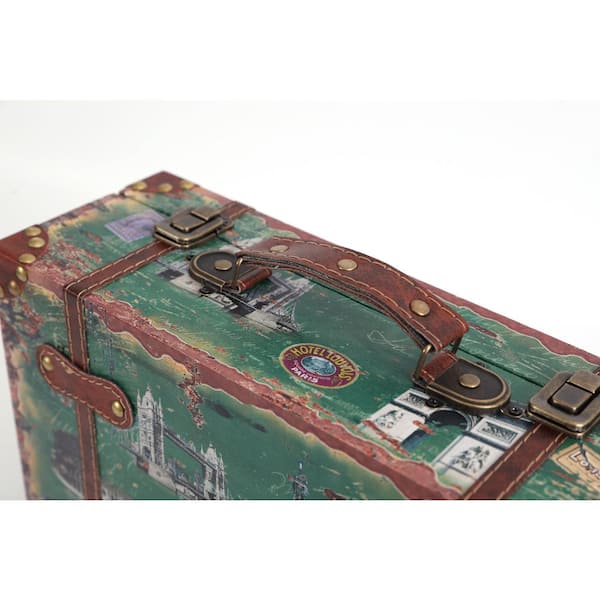 Vintiquewise Old-Fashioned Small Suitcase/Decorative Box with Straps