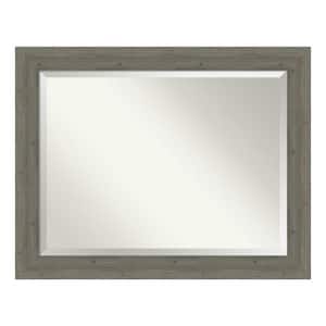 Medium Rectangle Distressed Grey Beveled Glass Modern Mirror (37 in. H x 47 in. W)