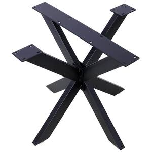 28 in. H x 32 in. W x 33 in. D Metal Dining Table Frame, Spider Shaped Heavy Duty Steel Table Legs, Black