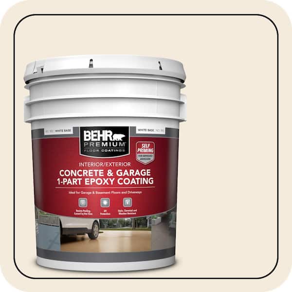 5 gal. #PPU5-10 Heavy Cream Self-Priming 1-Part Epoxy Satin Interior/Exterior Concrete and Garage Floor Paint