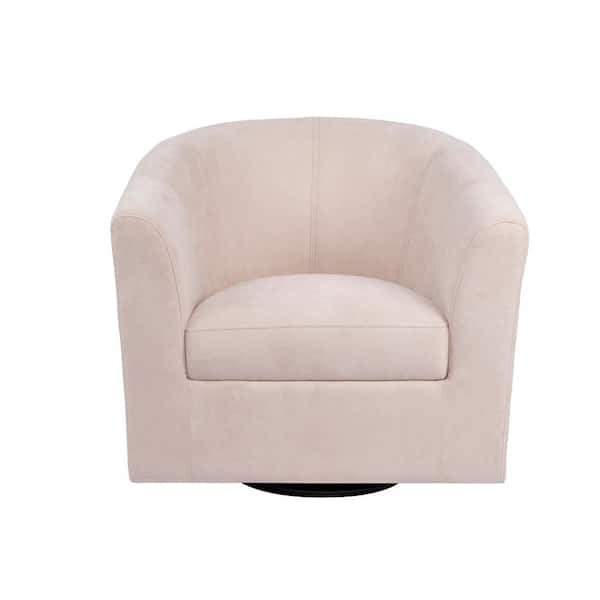 HOMESTOCK Ivory 360° Swivel Barrel Chairs Arm Chair