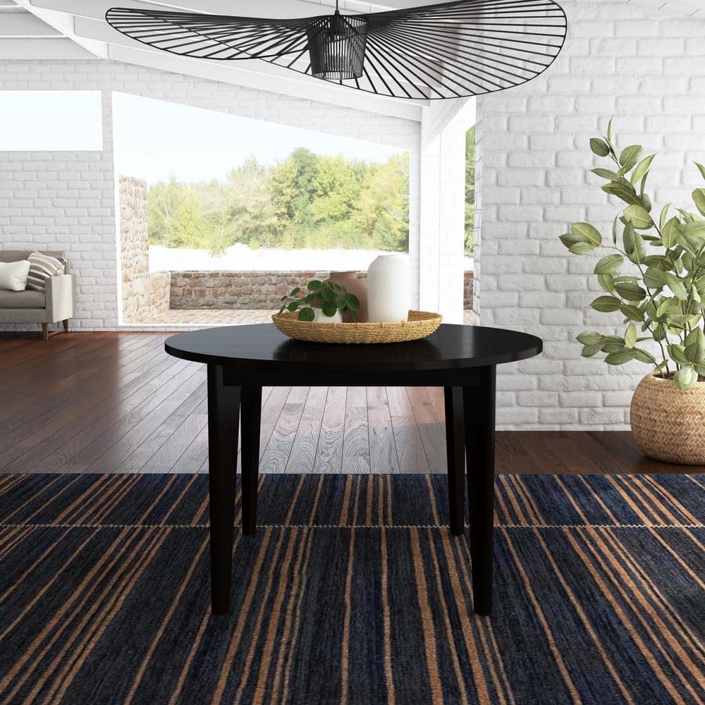 Brentwood Black Round Wood Dining Table for Four