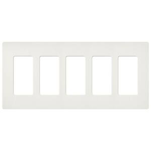Claro White 5-Gang Decorator/Rocker Wallplate, Matte, Architectural White (1-Pack)