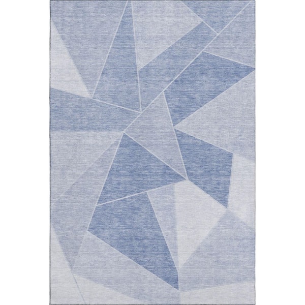 Addison Rugs Mayfield Premium Machine Washable Indoor/Outdoor Geometric AMF636 Sky 3 ft. x 5 ft. Area Rug