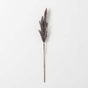 Artificial 19 in. Faux Dried Gray Plume Grass Stem