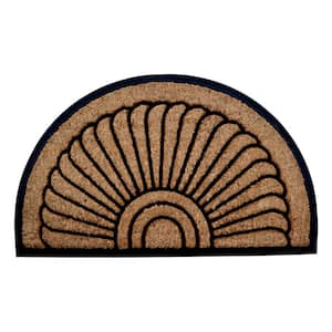 Sunrise 30 in. x 18 in. Natural Brushed Rubber Backed Coir Door Mat