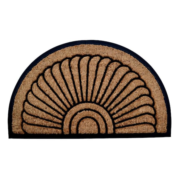 Imports Decor Sunrise 30 in. x 18 in. Natural Brushed Rubber Backed Coir Door Mat