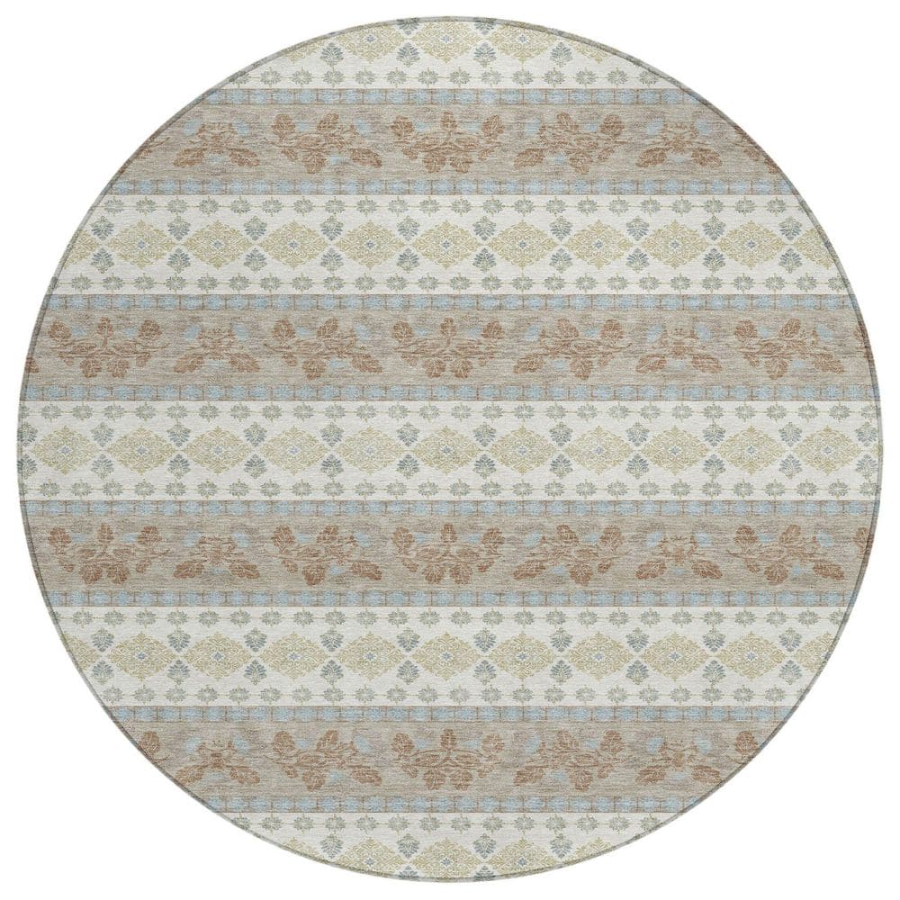 Chantille Machine Washable Indoor/Outdoor Abstract ACN2465 Ivory 8 ft. x 8 ft. Round Rug price history on PriceWatchPro