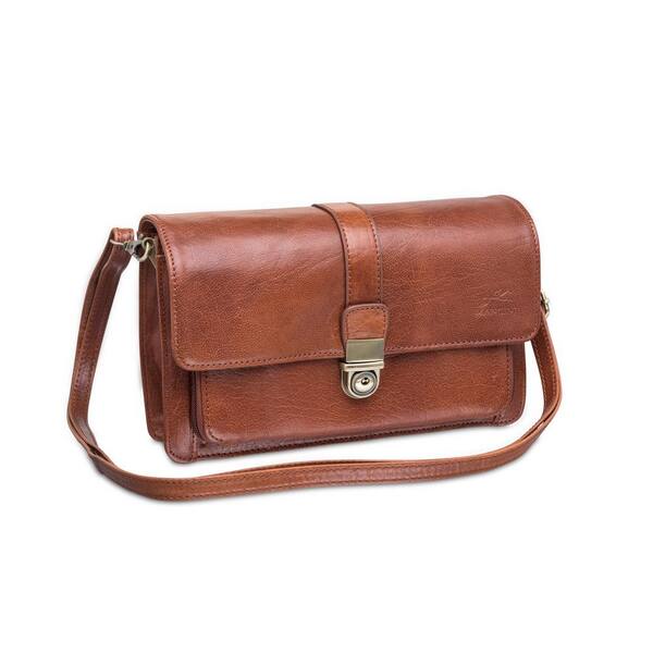 cognac leather crossbody bag