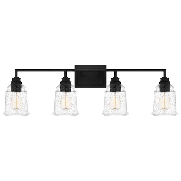 Quoizel McIntire 33.75 in. 4-Light Matte Black Bath Vanity Light