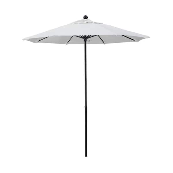 California Umbrella 7.5 ft. Black Fiberglass Commercial Market Patio ...