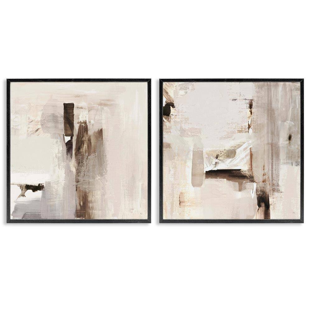 Neutral Forms on Beige by Susan Jill 2 Pieces Black Framed Abstract Giclee Art Print 17 in. x 17 in. price history on PriceWatchPro