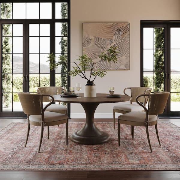 Mirelli Antiqued Jute-Blend Area Red 3 ft. x 6 ft. Indoor Runner Rug
