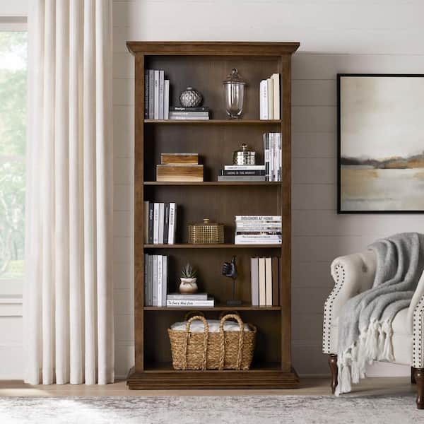 Home Decorators Collection Eldridge 72 in. H Haze Brown Color 5-Shelf Tall Standard Bookcase