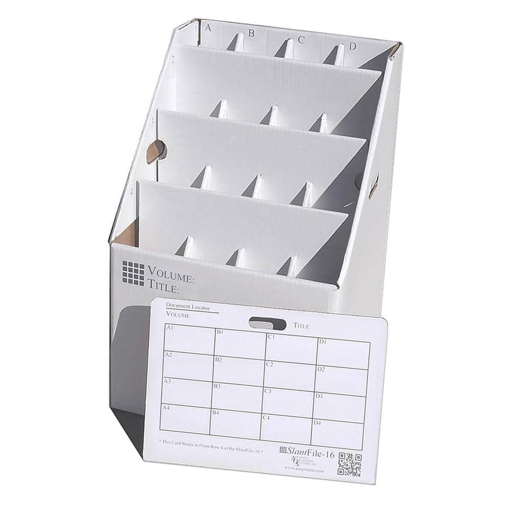 OFFEX Upright Rolled File Storage White (16-Slots) OF-SLANTFILE-16 - The  Home Depot