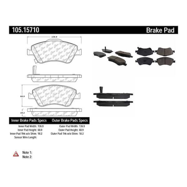 Centric Parts Disc Brake Pad Set 2009 Toyota Corolla 2.4L