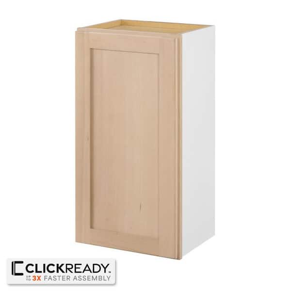 15 in. W x 12 in. D x 30 in. H Ready to Assemble Wall Kitchen Cabinet in Unfinished with CLICKREADY Technology